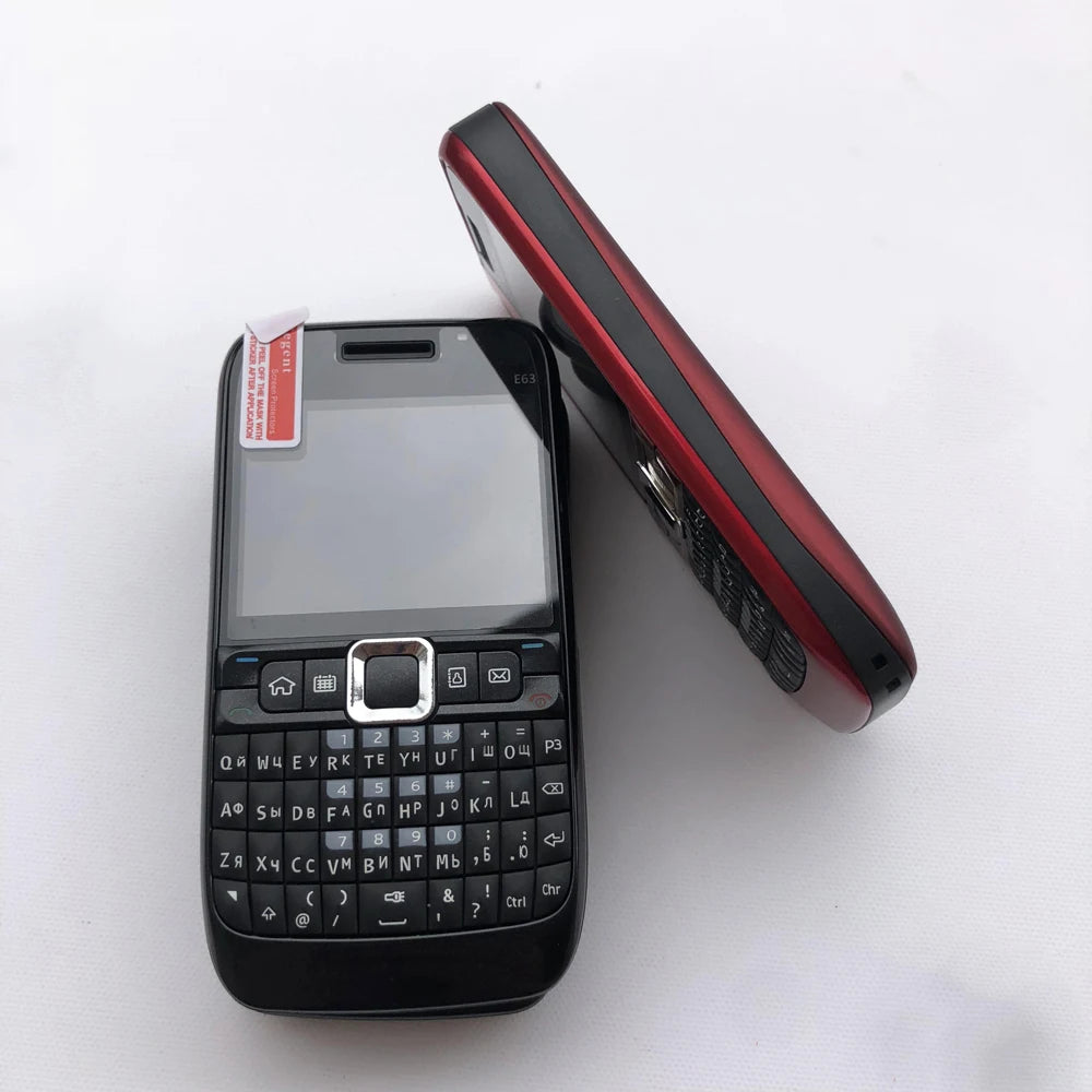 Original E63 Mobile Cell Phone GSM 3G Unlocked Wifi 2MP 240P Cellphone English Hebrew Russian Arabic Keyboard. Made in Finland