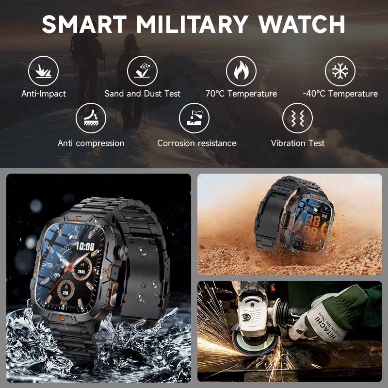 2025 for Xiaomi Outdoor Sports Smart Watch GPS Trackr 5ATM Flashlight 1.96" HD Display Screen Bluetooth Call Men Fitness Watches