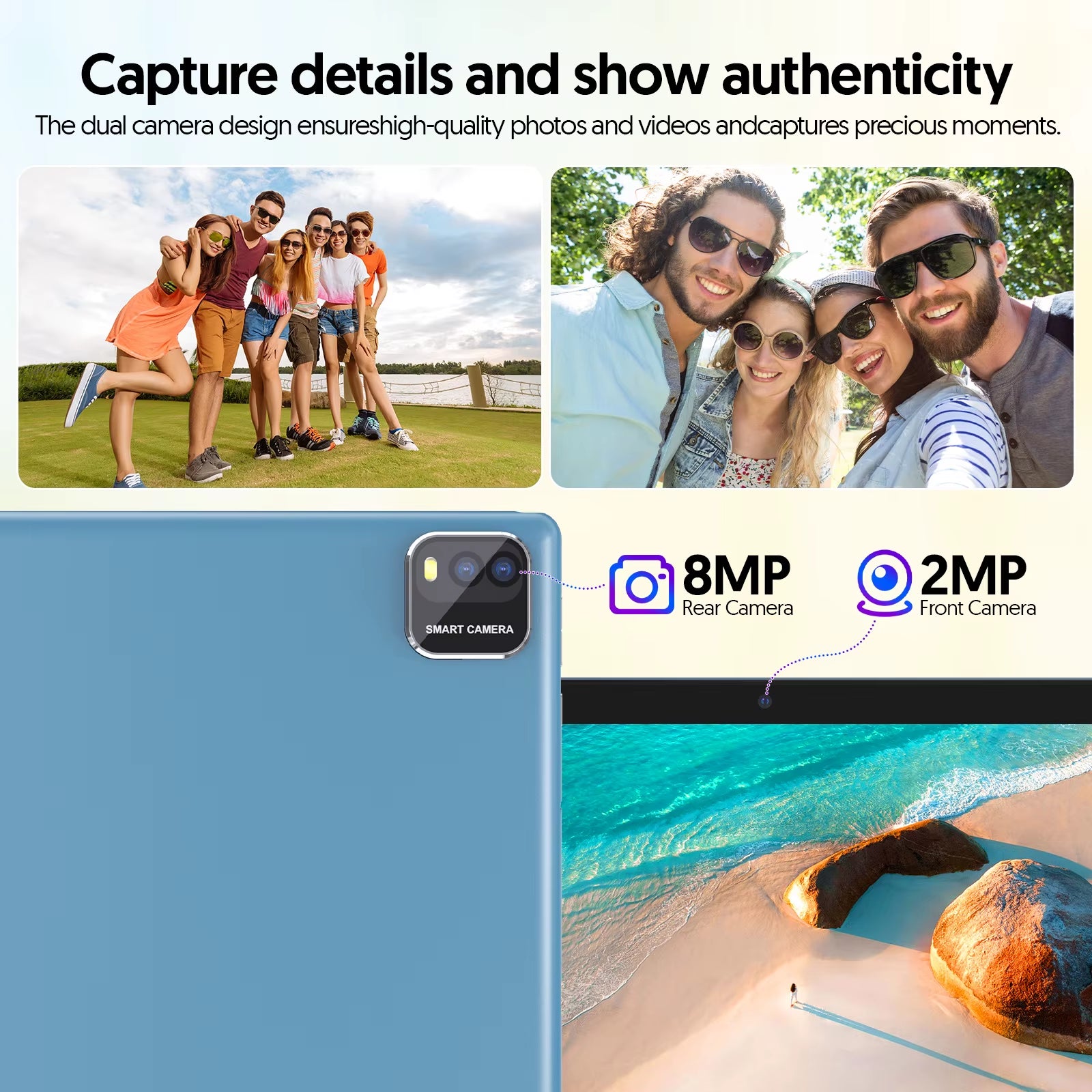 Android 14 Tablet, 10.1 Inches, Quad-Core Processor, 6GB RAM + 64GB ROM, 600GB Expansion Memory, 6000Mah