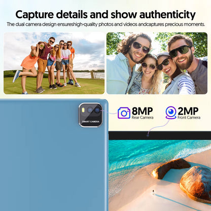 Android 14 Tablet, 10.1 Inches, Quad-Core Processor, 6GB RAM + 64GB ROM, 600GB Expansion Memory, 6000Mah