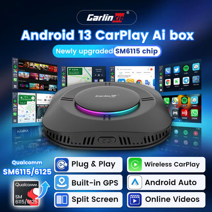 Android 13 Tv Box Carplay Android Auto 8 Core Wired to Wireless Adapter for Netflix Spotify Youtube Car Accessories