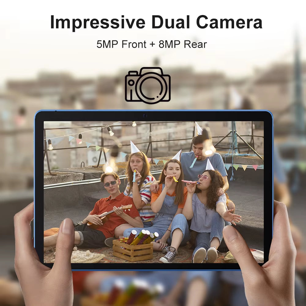 10-Inch Android 13 Tablet, 7GB (3G+4G Memory Expansion) RAM+64GB ROM, 2MP+8MP Dual Camera, Supports Wifi, Bluetooth, Equipped Wi