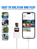 Dual-Card Dual-Wire Card Reader, Supports SD/TF Card Reader, Suitable for Apple Type-C Mobile Phones and Tablets