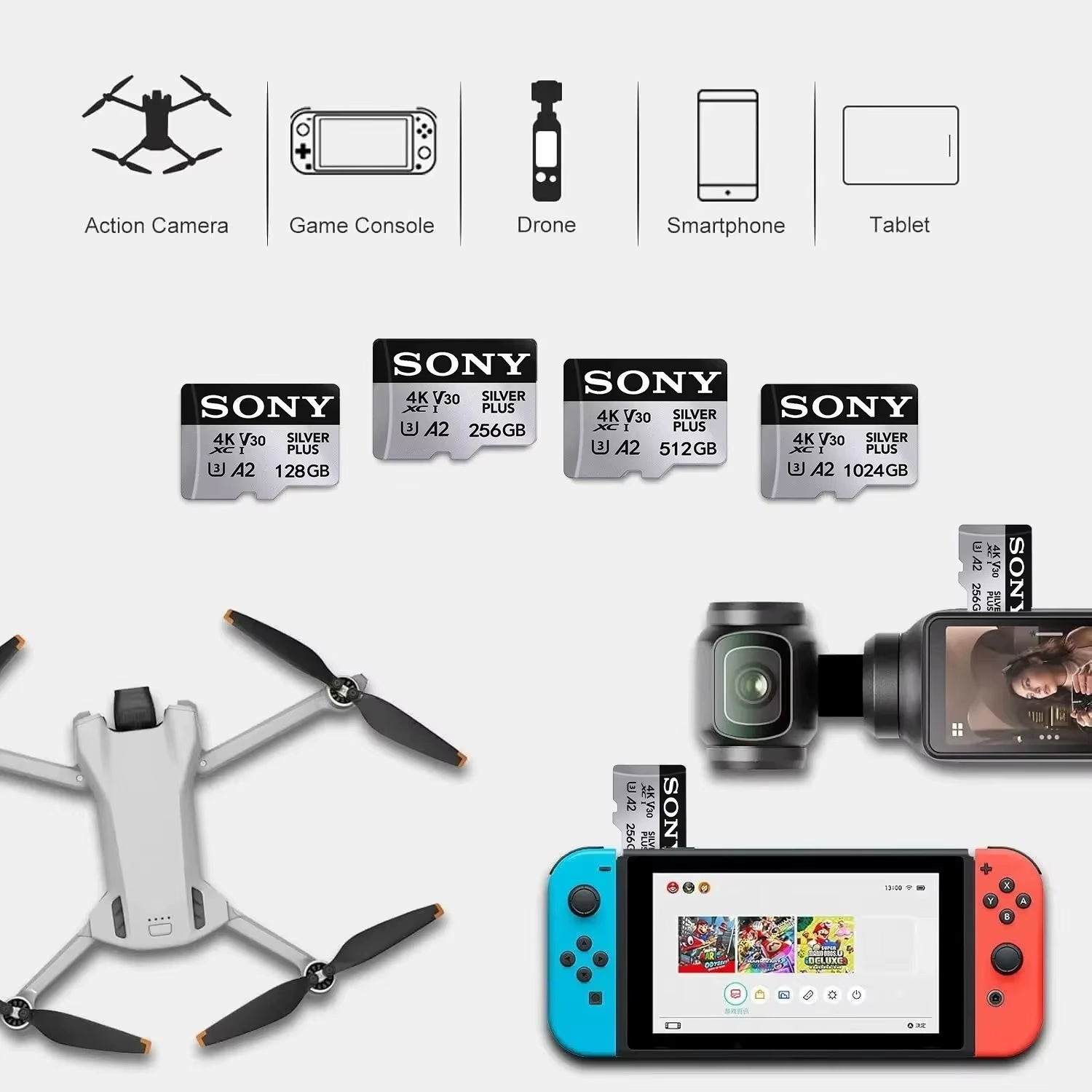 New  Micro SD Card Memory Card C10 64GB 128GB 256GB 512GB 1024GB up to 160Mb/S TF Flash Card for Phone Computer Camera