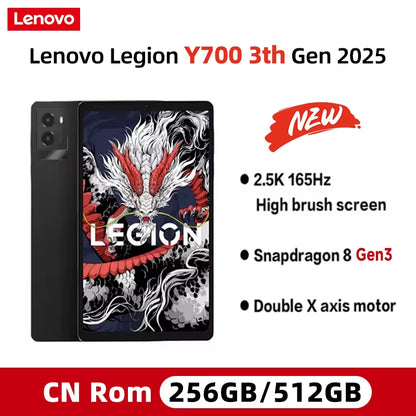 Legion Y700 Gen 3 2025 Gaming Tablet Snapdragon 8 8.8" LCD Screen 165Hz 6550 Mah 256GB 512GB RAM Battery Android 14