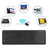 2.4Ghz Ultra Thin Wireless Touch Keyboard with Multi-Touch Touchpad for Windows 10/7 Android TV BOX Notebook Laptop Smart TV