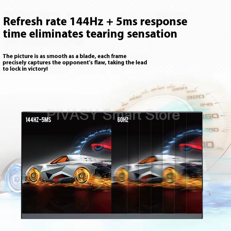 23.8 Inch 144Hz High Refresh Rate IPS Borderless Gaming Monitor 5Ms 99% RGB Gamut 178° View Angle with RGB Lighting Backshell