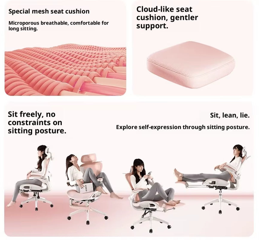Massage Ergonomic Rattan Chair Folding Chaises De Bureau Sihoo Leather Office Chair with Chairs for Living Room Weightless Desk