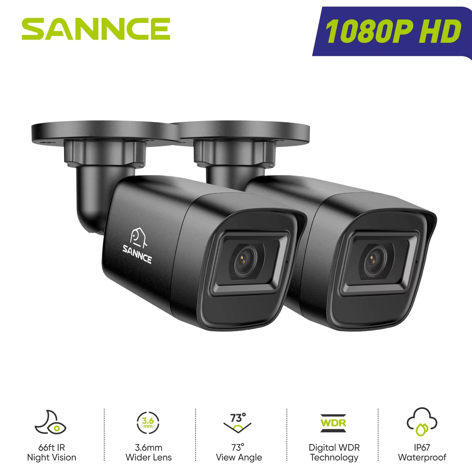 1080P HD TVI Bullet Security Cameras 2/4Pcs Outdoor Night Vision Cameras Home Surveillance Motion Detection Remote Access