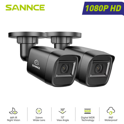 1080P HD TVI Bullet Security Cameras 2/4Pcs Outdoor Night Vision Cameras Home Surveillance Motion Detection Remote Access