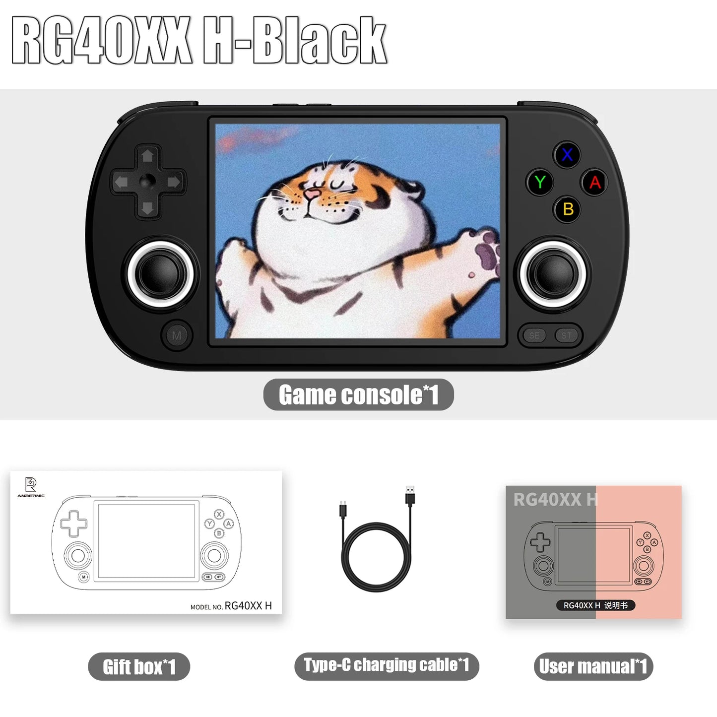 RG40XX H Retro Handheld Game Console 4.0 Inch IPS Screen Linux System Built-In 64G TF Card 5488 Games Support HD-TV Out