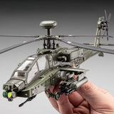 1:32 Scale AH-64 Airplane Model Toy Car Alloy Diecast Rotatable Propeller Sound Light Fighter Vehicle Models for Kids Gifts