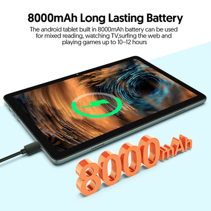 Android 14 Tablet, with Keyboard, Mouse, Protective Case, Stylus, 8(4+4) GB+128GB, Octa-Core Processor, GMS Certification