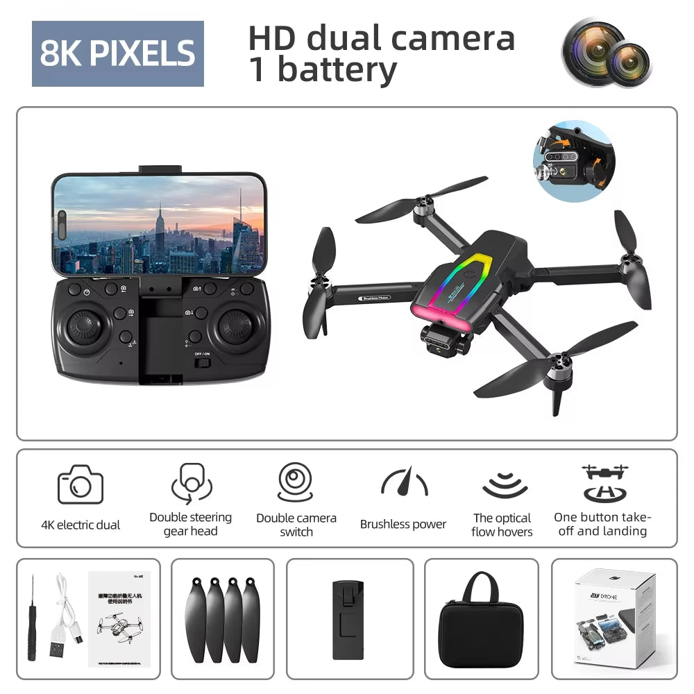2025 New F199 RC Drone 4K Professinal with Wide Angle Triple HD Camera Foldable RC Helicopter WIFI FPV Height Hold Aircraft