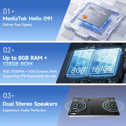 【2025 New】 Tab A9 Pro Kids 4G Tablet Android 15 RAM(8+8) 128GB ROM 5040Mah 8.68" Display Child-Friendly TÜV Eye-Comfort