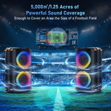 Bluetooth Speaker, Home Singing Portable Party Speaker with 2 Microphones, Dual 6.5'' Subwoofer Deep Bass, Rgb Lights, T27-T