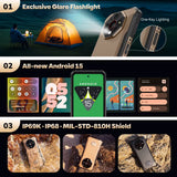 Armor X16 Pro 5G Rugged Phone 10360Mah up to 16GB RAM 256GB ROM 120Hz 6.56" Android Smartphone with Google Gemini