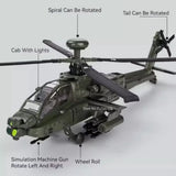 1:32 Scale AH-64 Airplane Model Toy Car Alloy Diecast Rotatable Propeller Sound Light Fighter Vehicle Models for Kids Gifts