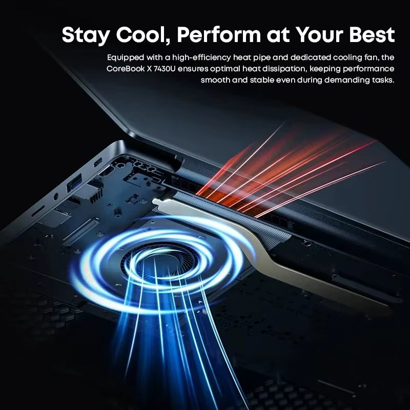 CHUWI Corebook X Gaming Laptop 14.1 Inch 2K IPS Screen  R5-7430U 16GB DDR4 RAM 512GB SSD Windows 11 Wifi6 Notebook Computer