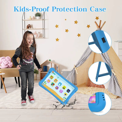 10 Inch Kids Tablet Android 12, 4GB(2+2)+32GB, Quad Core, 6000 Mah, Wifi 6, Dual Camera, Bluetooth, Toddler Tablet