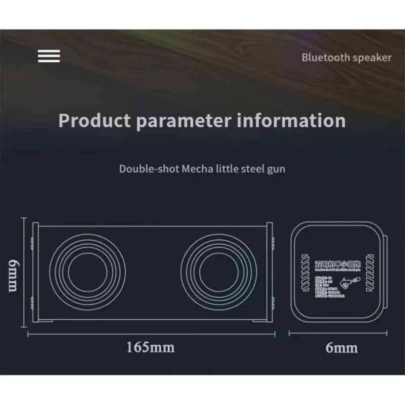 V8 Transparent Mecha Music Speakers Bluetooth Wireless 5.0 Bass Diaphragm Subwoofer TWS Stereo RGB Light Mini Party Speaker ﻿