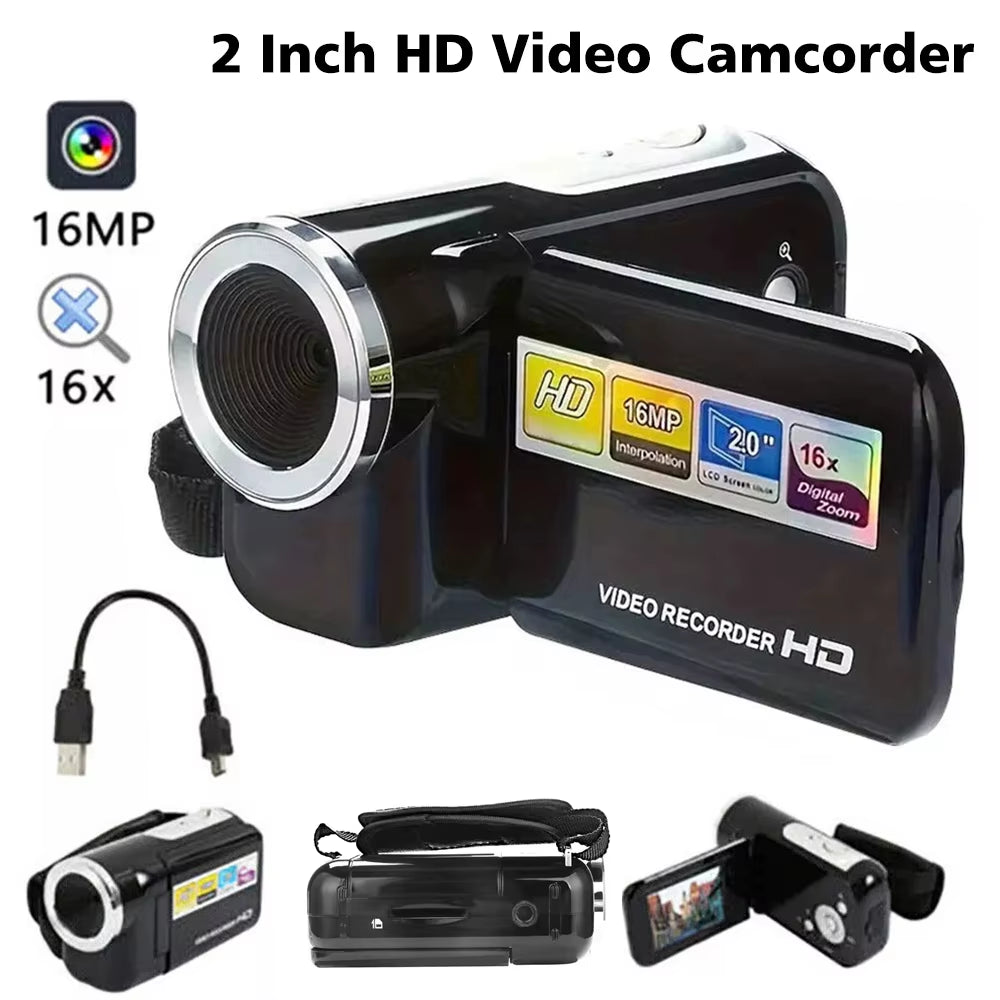 Vlog Camera 1080P Full HD 16 Million Pixels DV Camcorder Digital Video Camera 16X Digital Zoom Camera with Fill Light New Gifts