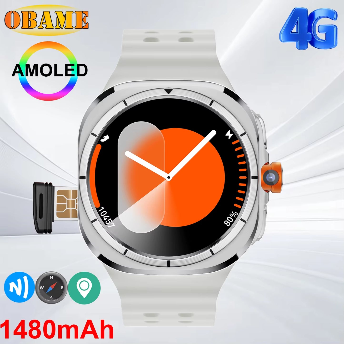2025New WATCH 7 Ultra Upgrade 5G Smart Watch Men 1480Mah 32GB Memory 480*480 HD Screen Camera NFC GPS Compass Sports Smartwatch