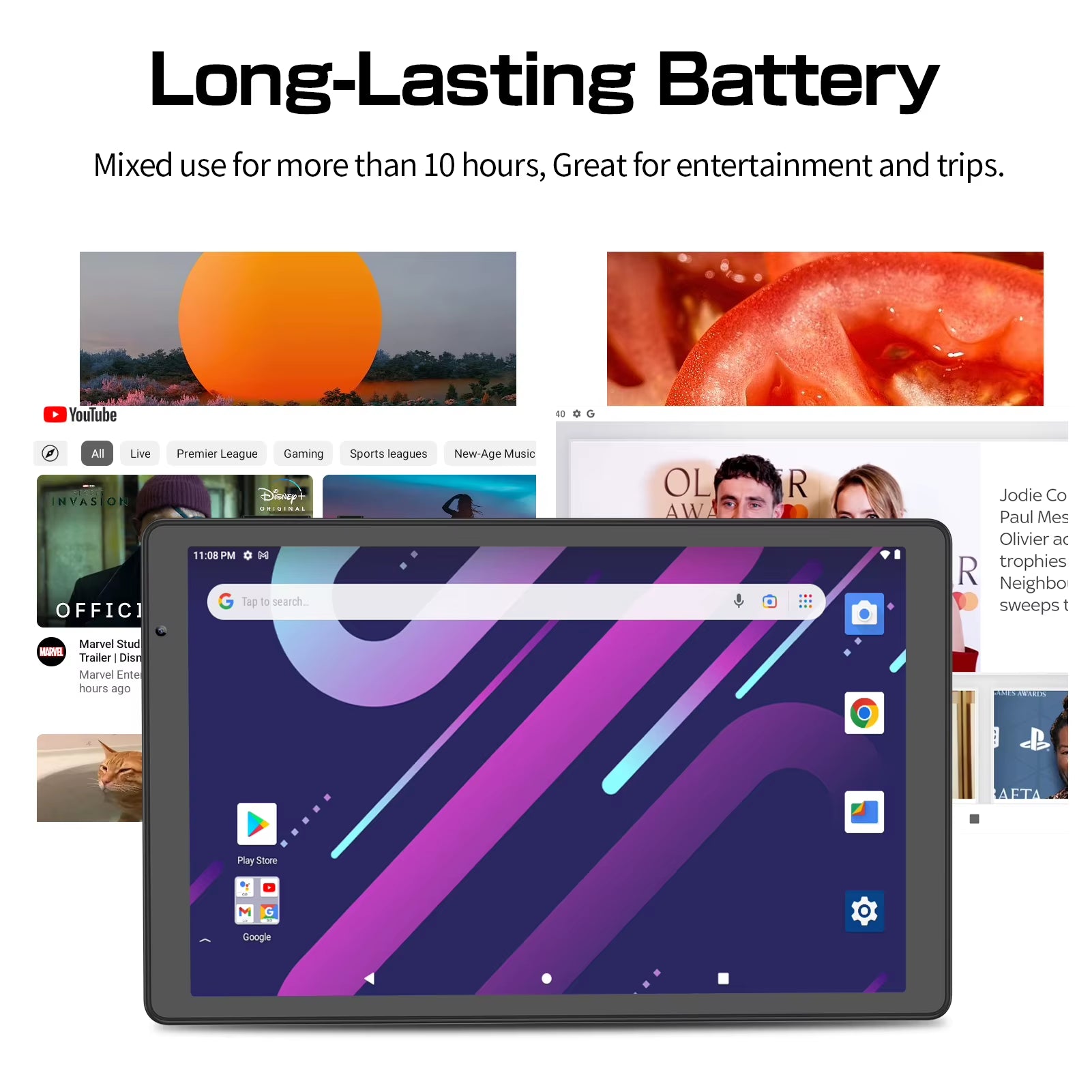 Tablet 10 Inch Android 12 32GB ROM 512GB Expand Tablets, 2GB RAM Wi-Fi 6 Tablet PC with 1.6Ghz Quad Core CPU, 10.1 Inch