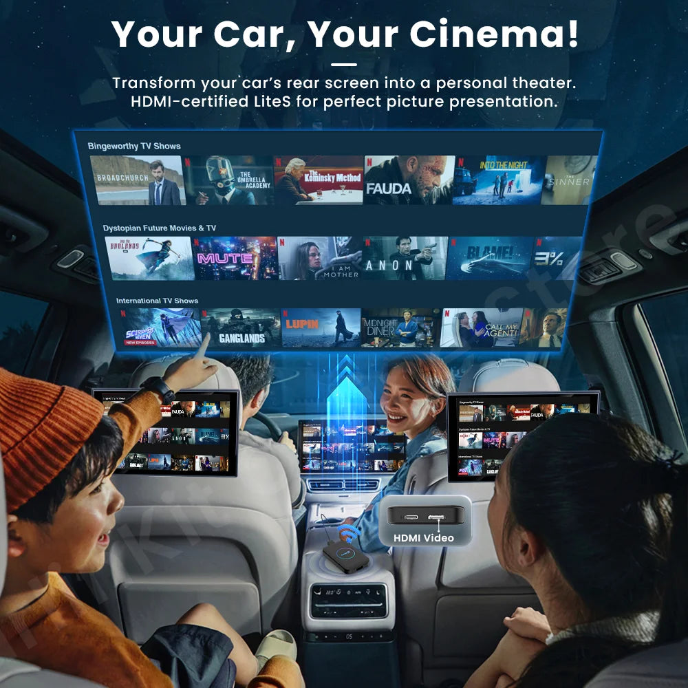 2025  Android Tv Box Lite Carplay Android Auto Wireless Adatper for Car Media Player Netfilx Youtube IPTV Spotify HDMI