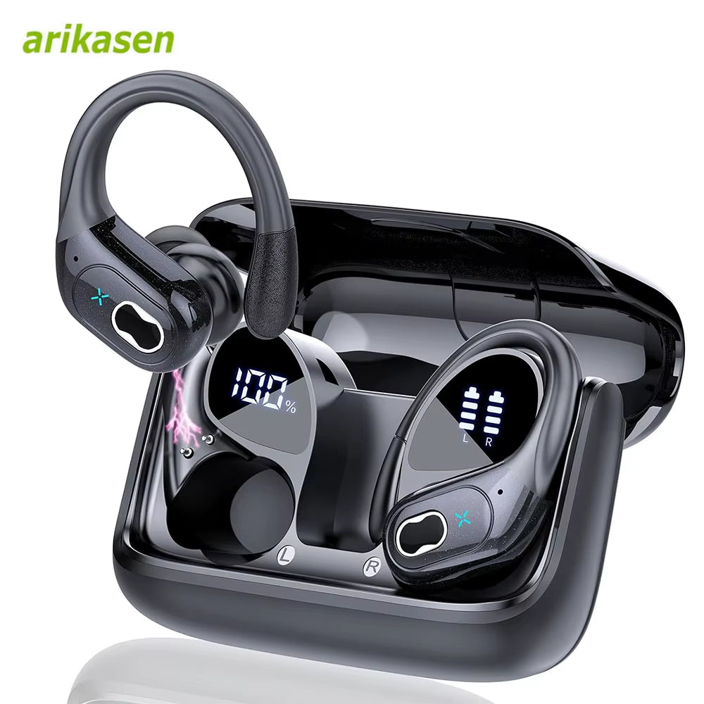 Bluetooth 5.3 Headphones 2024 Wireless Earbuds 75Hrs Sport Bluetooth Earphone with Noise Cancelling Mic IPX7 Waterproof Headsets
