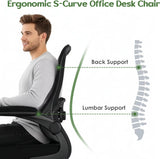 Office Chair Ergonomic Desk Chair - Mesh Comfy Home Desk Office Chairs with Wheels Adjustable Lumbar