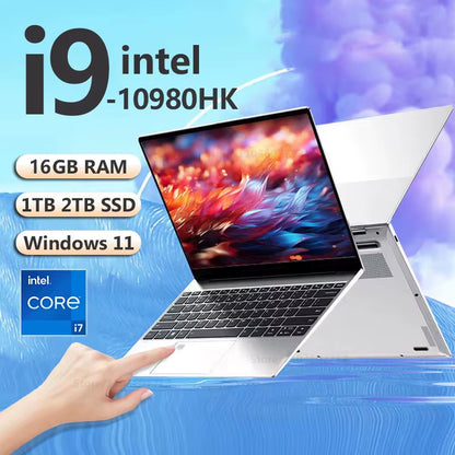 15.6"  Core I9 10980HK Laptop Computer PC 16GB DDR4 1TB SSD I9 Laptops Windows 11 Pro Office Fingerprint Unlock Notebook PC