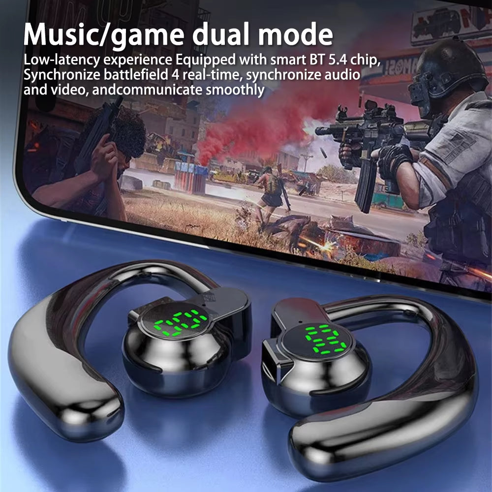 Bluetooth 5.4 Wireless Headphones, Long Battery Life, Single-Ear Digital Display, Sports, Sleep and Music Headphones