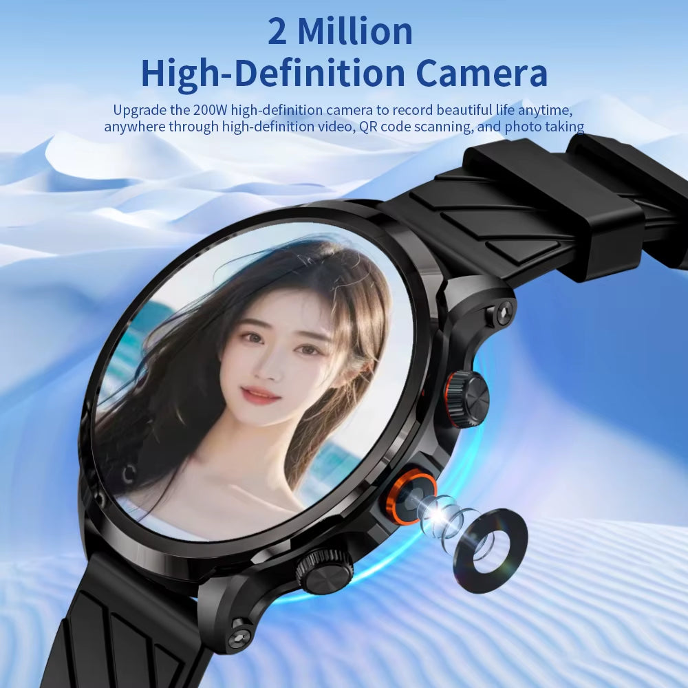 APPLLP 8 PRO Android Smart Watch Phone Big round Screen Wifi 4G Network Watch Camera Smartwatches SIM Card Watch Fitness