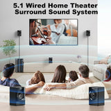 Home Theater System 800 Watts Peak Power 6.5" Subwoofer 5.1/2.1 Surround Sound Stereo Bluetooth Speakers Systems for TV