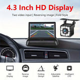 4.3 Inch Foldable Screen TFT LCD Vehicle Car Backup Monitor Camera Kit Rear View Reverse Parking System Night Vision Camera