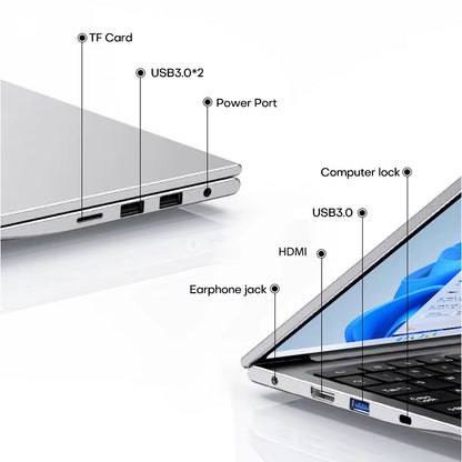 17.3" Computer Laptop  Celeron N5095 16GB DDR4 1TB SSD Windows 11 Fingerprint Office Laptops Notebook Computer Portable PC