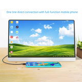 15.6 Inch Portable Monitor Enlarge Screen IPS Wire Connectivity for Phones Computers PS Games High Resolution Wide Compatibility