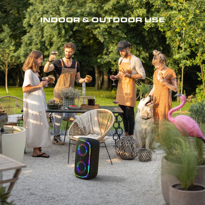 Sonic Bass V4 Portable Bluetooth Speaker – Wireless Party Speaker with Deep Bass, Karaoke Speaker with Microphone Port, LED Lights, Outdoor Portable Rechargeable Speaker