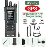 UV-32 GPS Walkie Talkie 10W Long Range Multi Band Bluetooth APP Programming Wireless Copy Frequency Type-C Two Way Radio