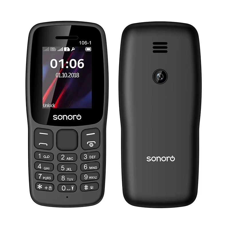 106 Feature Phone 1.77" Display 800Mah Battery Dual SIM Dual Standby Strong Torch MP3 MP4 FM Radio Bluetooth GPRS