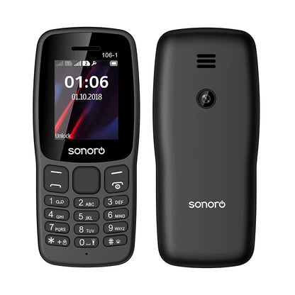 106 Feature Phone 1.77" Display 800Mah Battery Dual SIM Dual Standby Strong Torch MP3 MP4 FM Radio Bluetooth GPRS