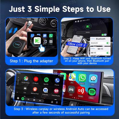 Carplay Android TV Box Lite Wired to Wireless Car Play Android Auto Adapter with HDMI Video Streaming Box for OEM Car