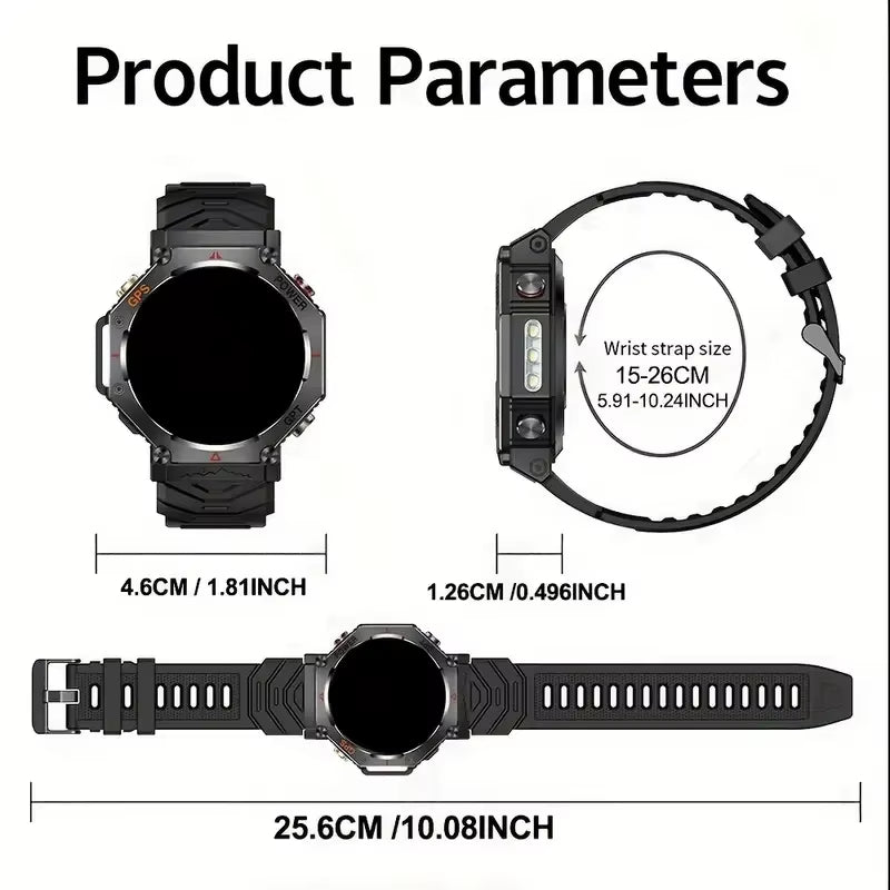 GPS Smart Watch Men Built-In GPS Bluetooth Call AI GPT Fitness Tracker Waterproof Military Sports Smartwatch for Men