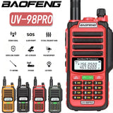 UV-98 PRO Walkie Talkie Long Range 10W High Power IP68 Waterproof Two Way Radio Dual Band FM Portable Hunting Radios