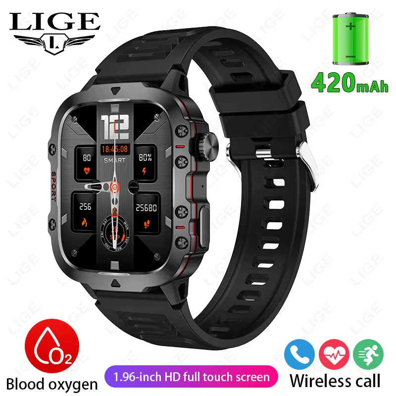 2024 New for Xiaomi Military Smart Watch Men IP68 5ATM Outdoor Sports Fitness Tracker Health Monitor 1.96" BT Call Smartwatch