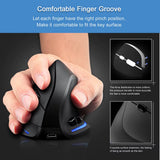 F35 Wireless Mouse Vertical Rechargeable Ergonomic Mouse 2400 DPI Optical Gaming Mice for Gamer Computer Laptop PC Mac IOS