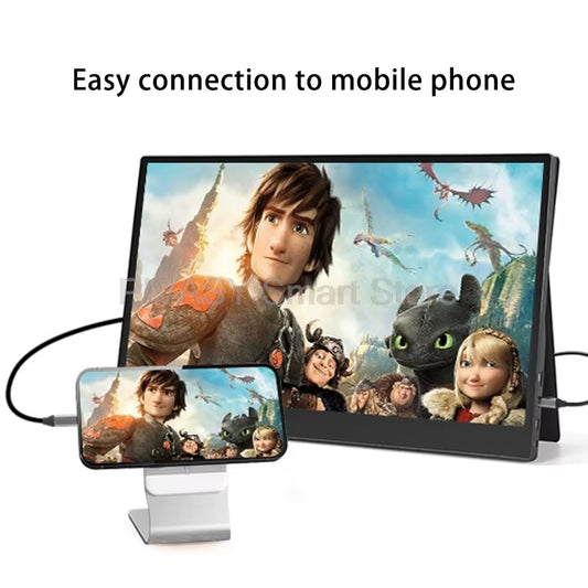15.6 Inch Portable Monitor for PS4 NS XBOX Switch PC Gaming HDMI Eye-Care 1920*1080 Resolution IPS Panel 300Nits Brightness