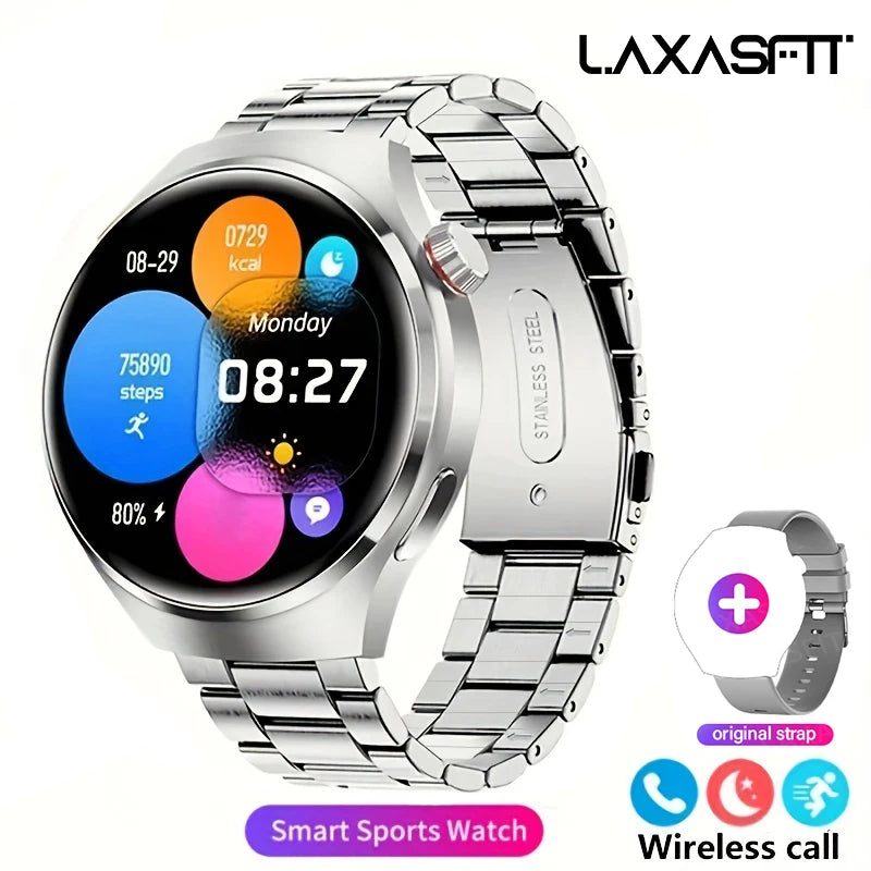 New Men'S Smart Watch HD Screen Heart Rate Bluetooth Call NFC Smartwatch for 2025 Men Women Holiday Gifts