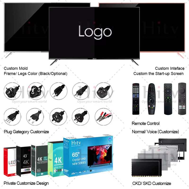 Factory 40 Inch Television Full HD 1080P LED TV 43 50 55 65Inch Smart Tv Televisior